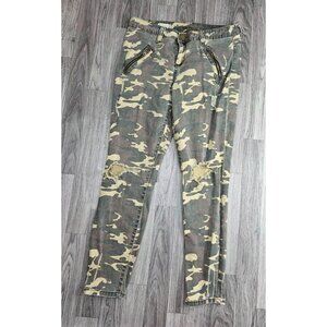 Kut from the Kloth Camo Ankle Zip Jeans in Green and Tan